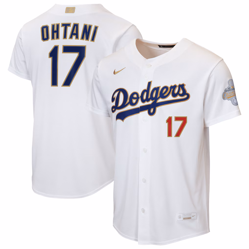 Youth Los Angeles Dodgers Shohei Ohtani Nike White 2026 Gold Collection Home Replica Jersey - Jersey
