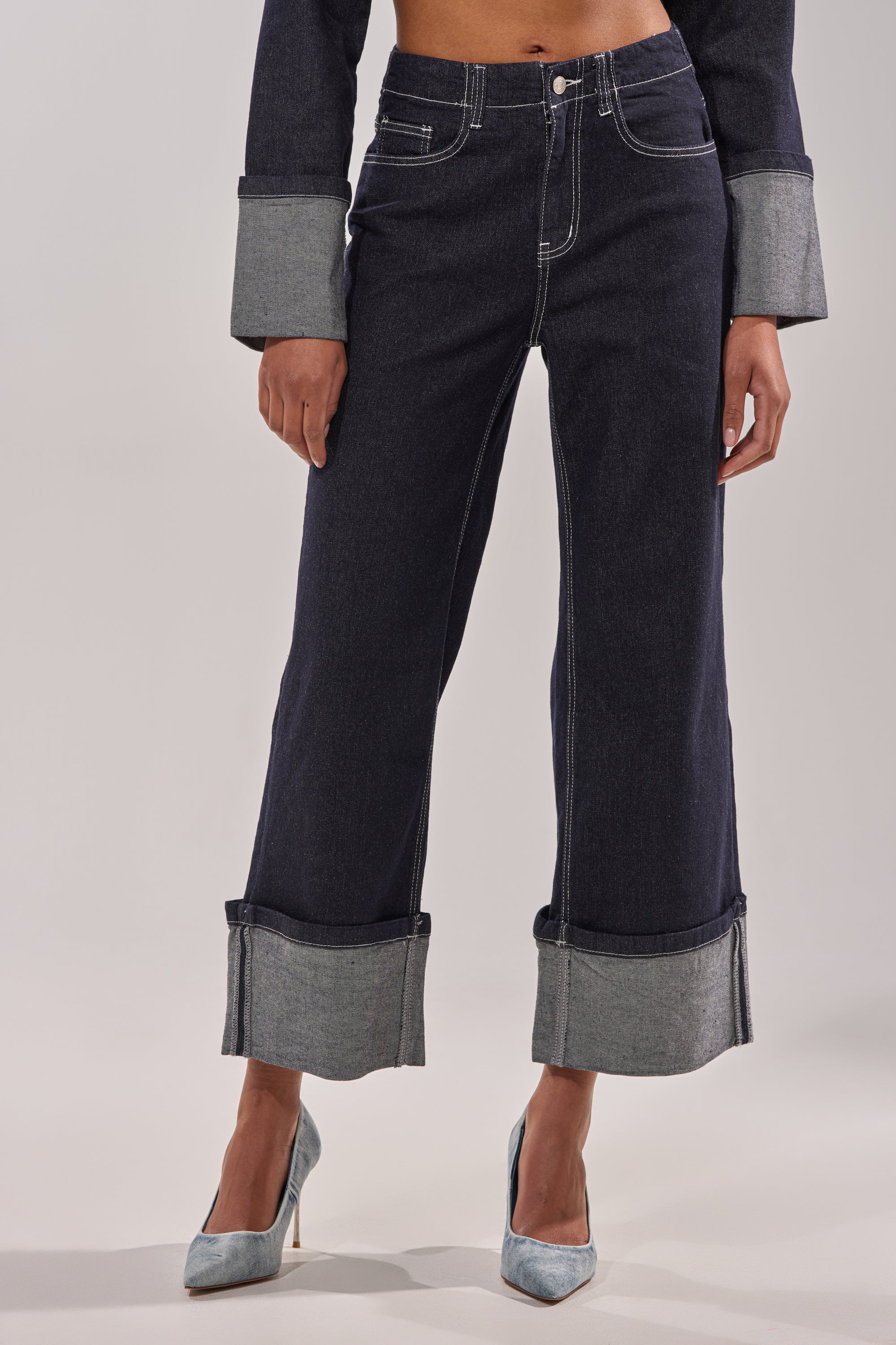 DON'T TALK TO ME WIDE LEG DENIM JEANS - Akira Wear