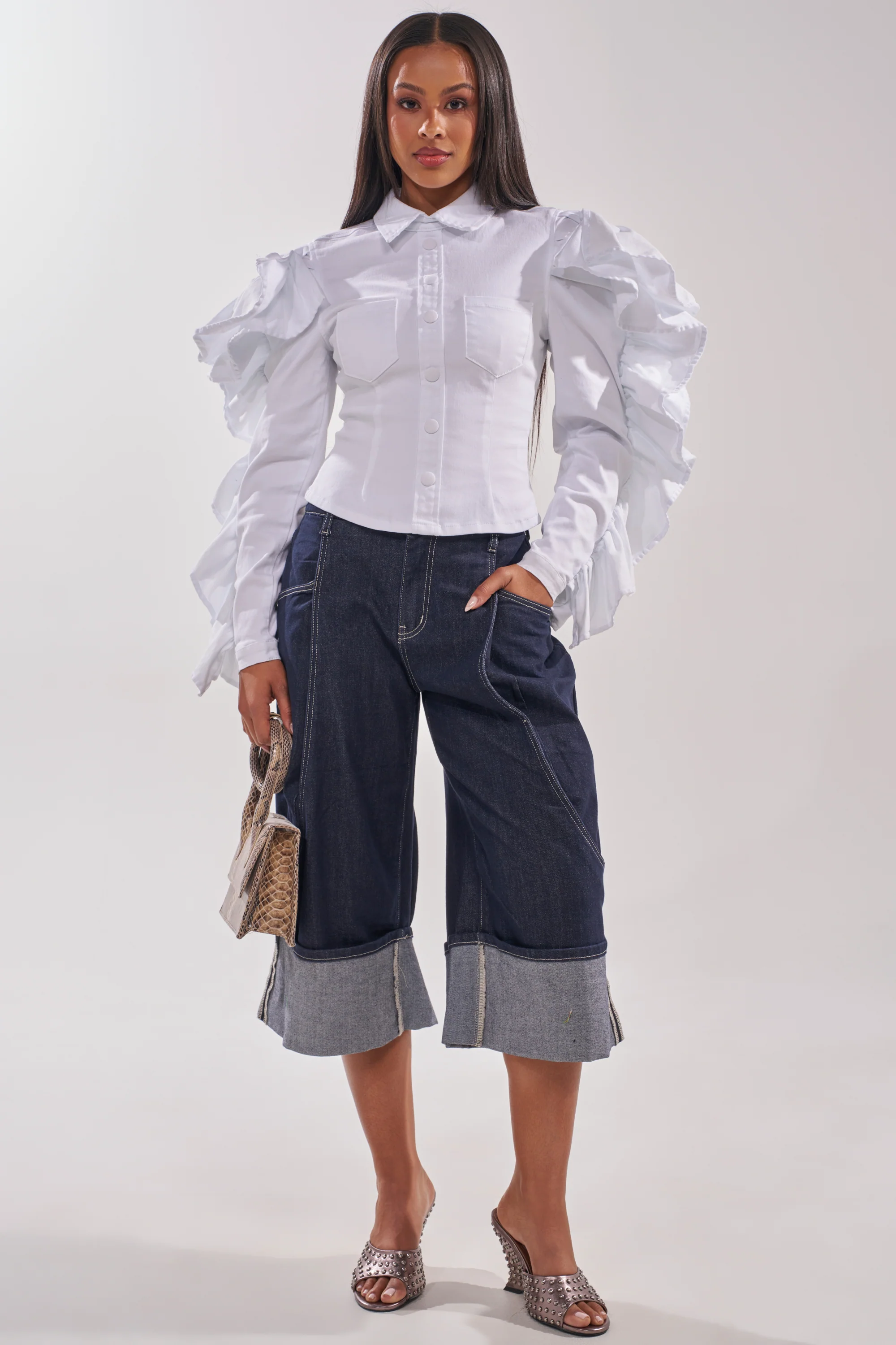 COME WITH ME DENIM BERMUDA SHORT - Akira Wear