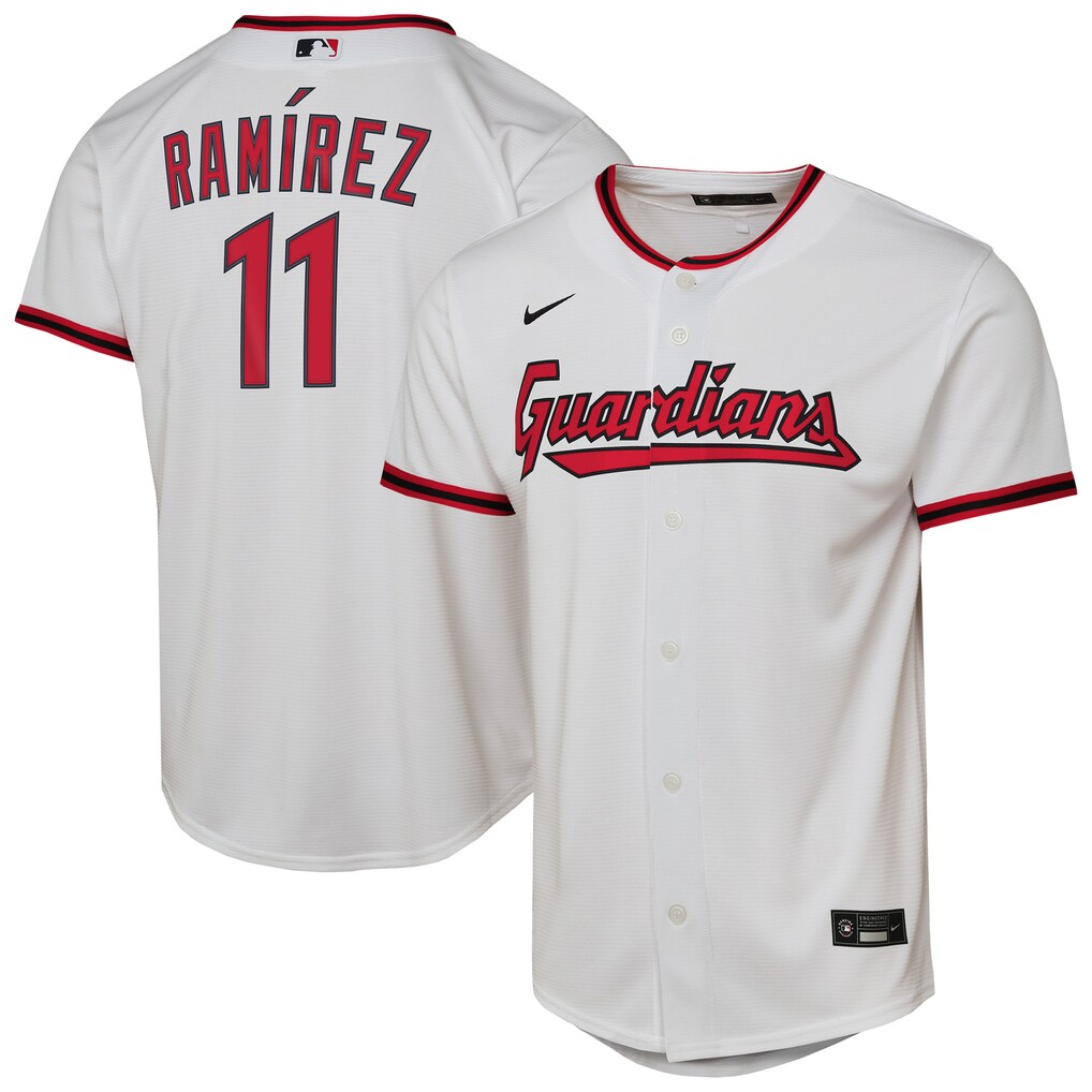 Youth Cleveland Guardians José Ramírez Nike White Home Replica Player Jersey - Jersey