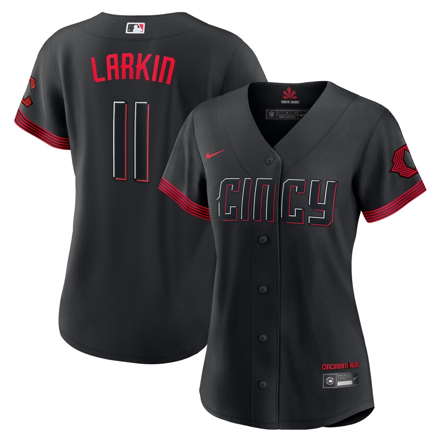 Women's Cincinnati Reds Barry Larkin Nike Black City Connect Replica Player Jersey - Jersey