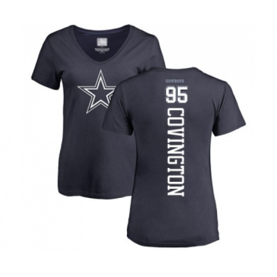 Football Women's Dallas Cowboys #95 Christian Covington Navy Blue Backer T-Shirt - Jersey