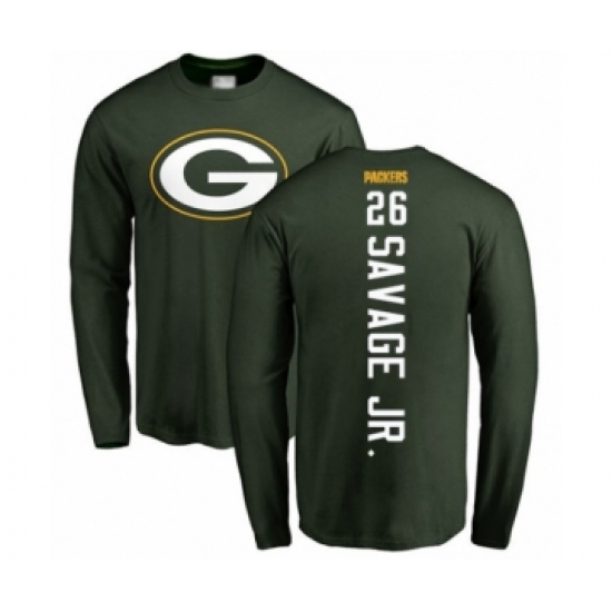Football Green Bay Packers #26 Darnell Savage Jr. Green Backer Long Sleeve T-Shirt - Jersey