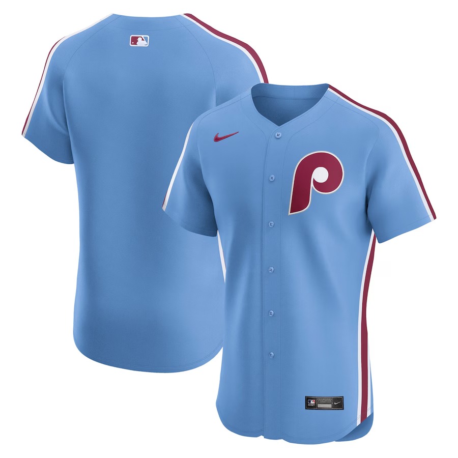 Men's Philadelphia Phillies Nike Light Blue Alternate Elite Jersey - Jersey