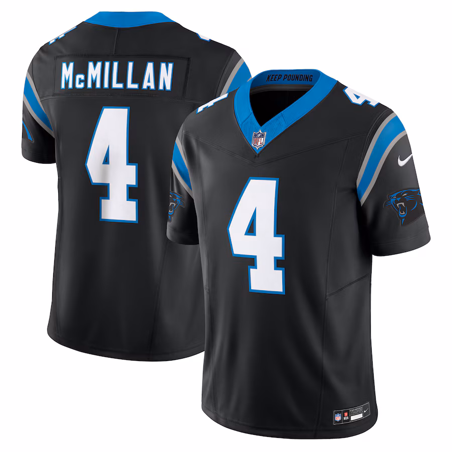 Men's Carolina Panthers Tetairoa McMillan Nike Black Team Vapor F.U.S.E. Limited Jersey - Jersey