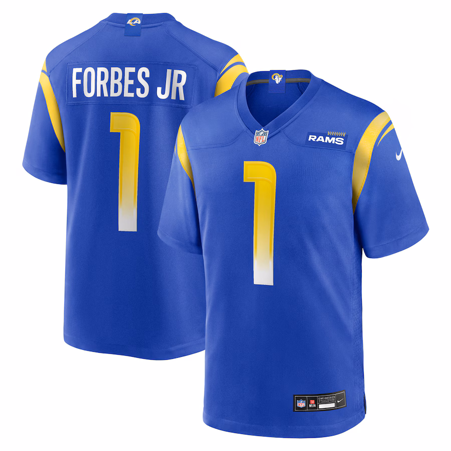 Men's Los Angeles Rams Emmanuel Forbes Jr. Nike Royal Team Game Jersey - Jersey