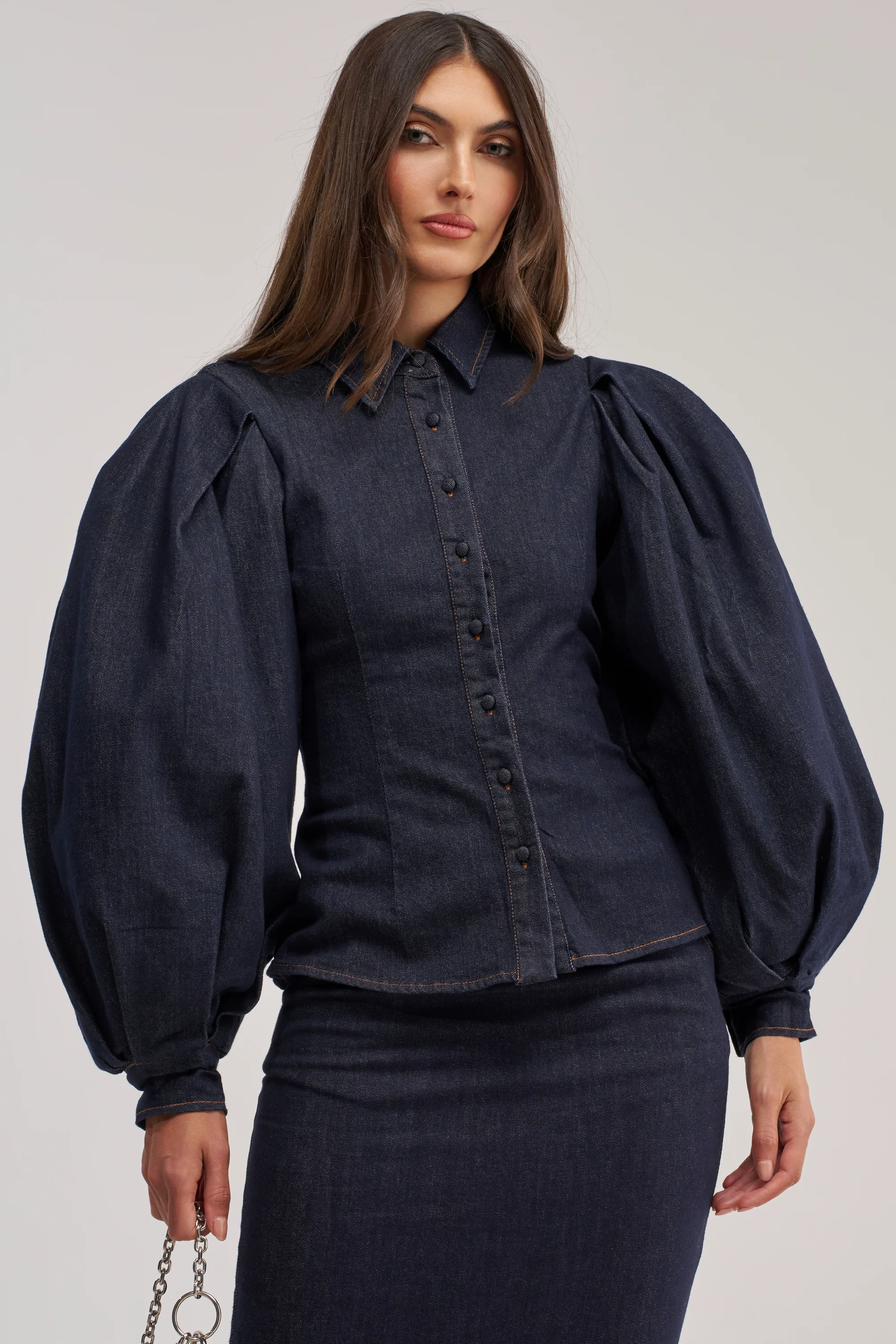 LET'S CHANGE IT UP DENIM BLOUSE - Akira Wear