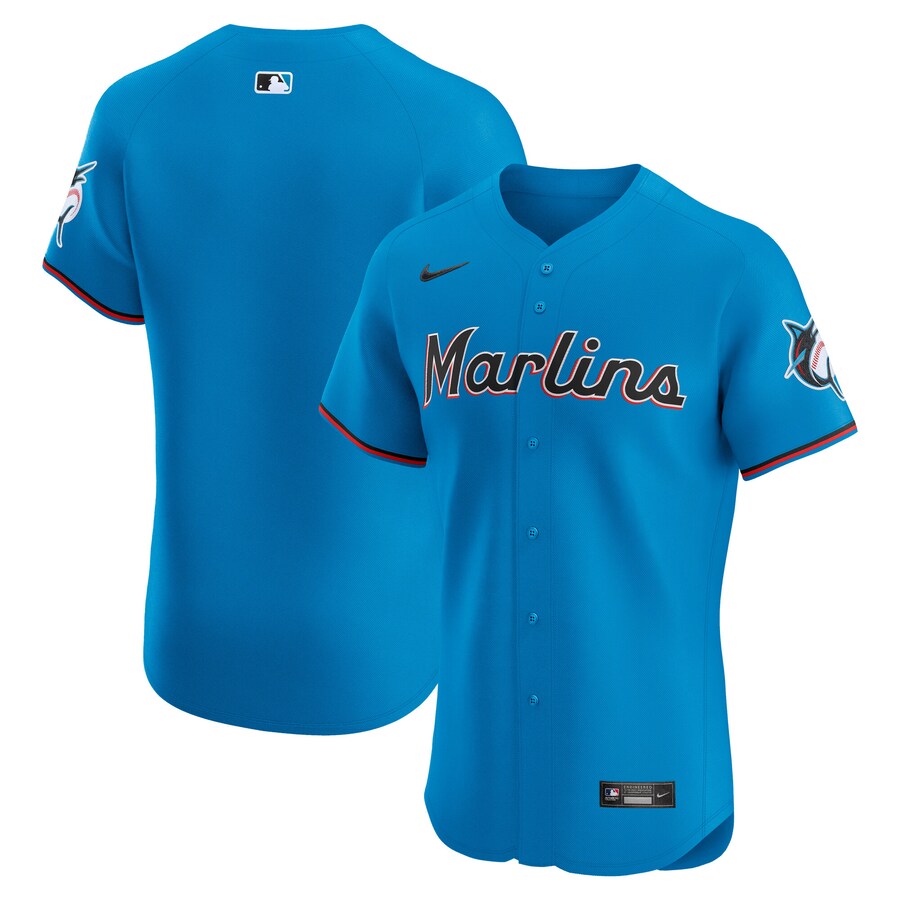 Men's Miami Marlins Nike Blue Alternate 2 Elite Jersey - Jersey
