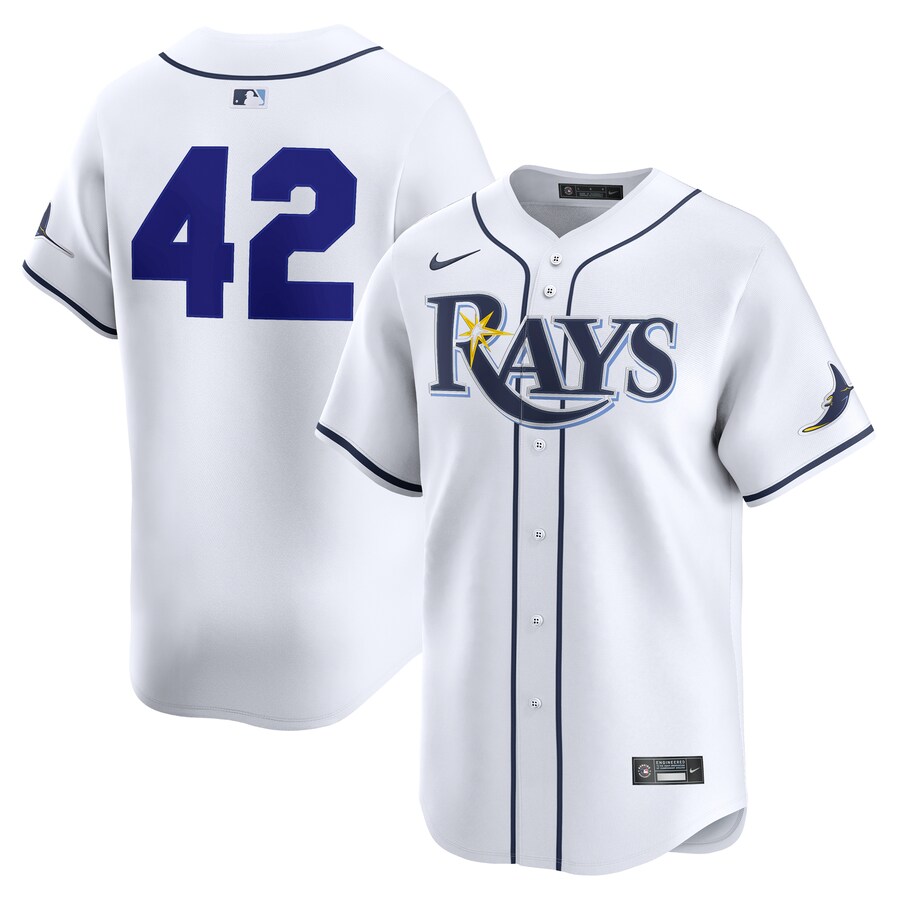 Men's Tampa Bay Rays Nike White Home 2025 Jackie Robinson Day Limited Jersey - Jersey