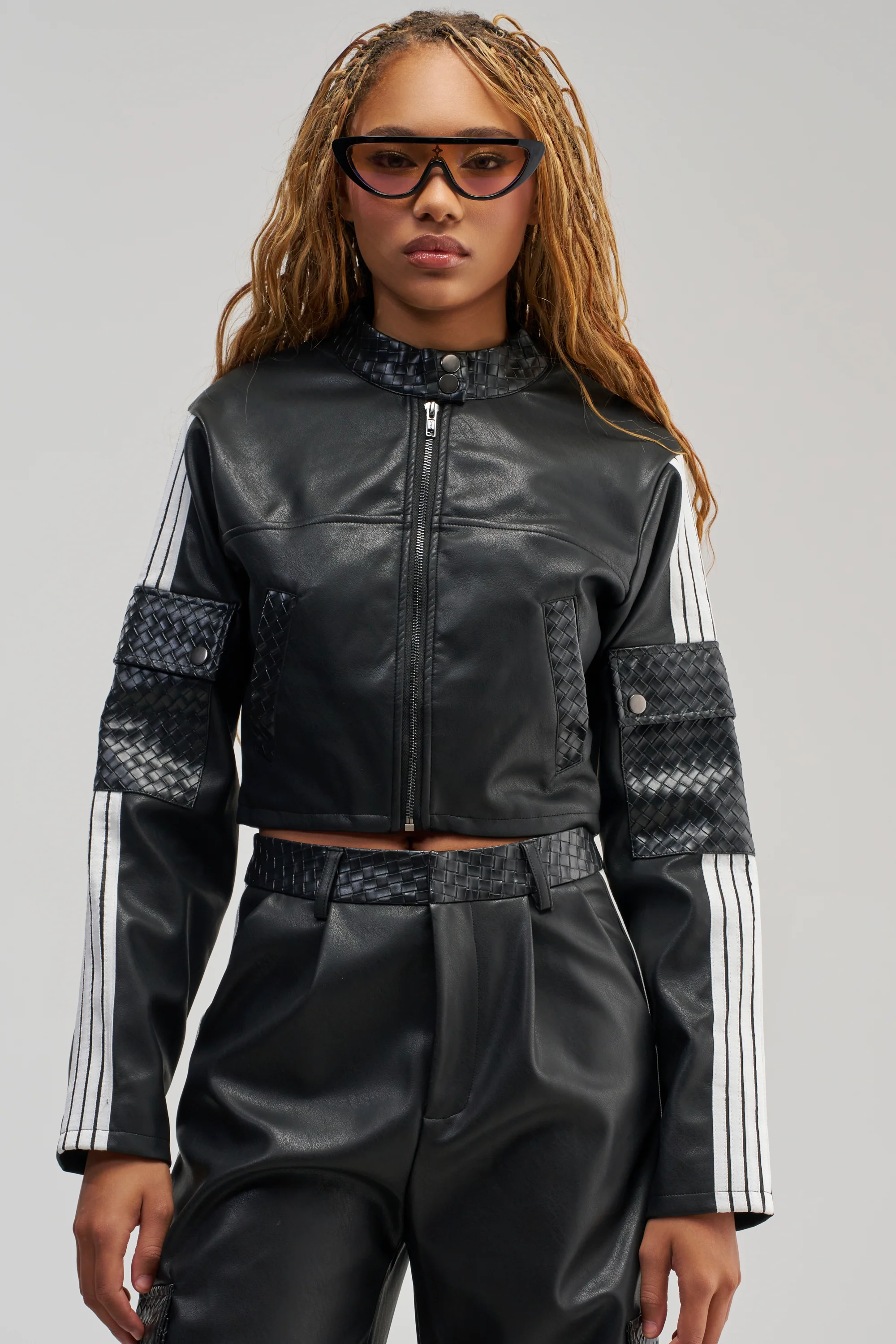 DONT TEST ME FAUX LEATHER BOMBER - Akira Wear
