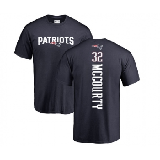 Football New England Patriots #32 Devin McCourty Navy Blue Backer T-Shirt - Jersey