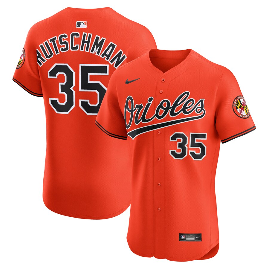 Men's Baltimore Orioles Adley Rutschman Nike Orange Alternate 2 Elite Jersey - Jersey