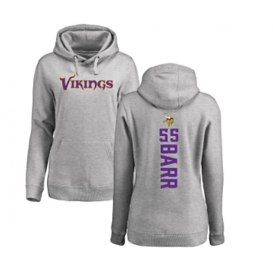 Football Women's Minnesota Vikings #55 Anthony Barr Ash Backer Pullover Hoodie - Jersey