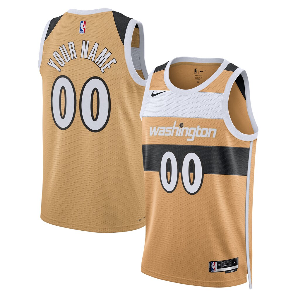 Unisex Washington Wizards Nike Gold 2025/26 City Edition Swingman Custom Jersey - Jersey