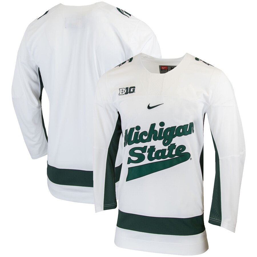 Men's Nike White Michigan State Spartans Replica College Hockey Jersey - Jersey
