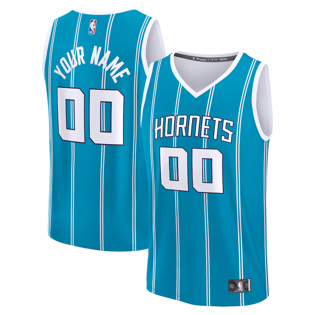 Men's Charlotte Hornets Fanatics Teal Fast Break Custom Jersey - Icon Edition - Jersey