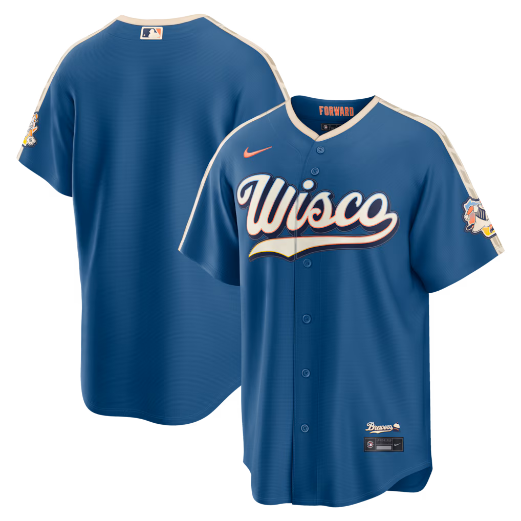 Men's Milwaukee Brewers Nike Mineral Blue 2026 City Connect Stadium Jersey - Jersey
