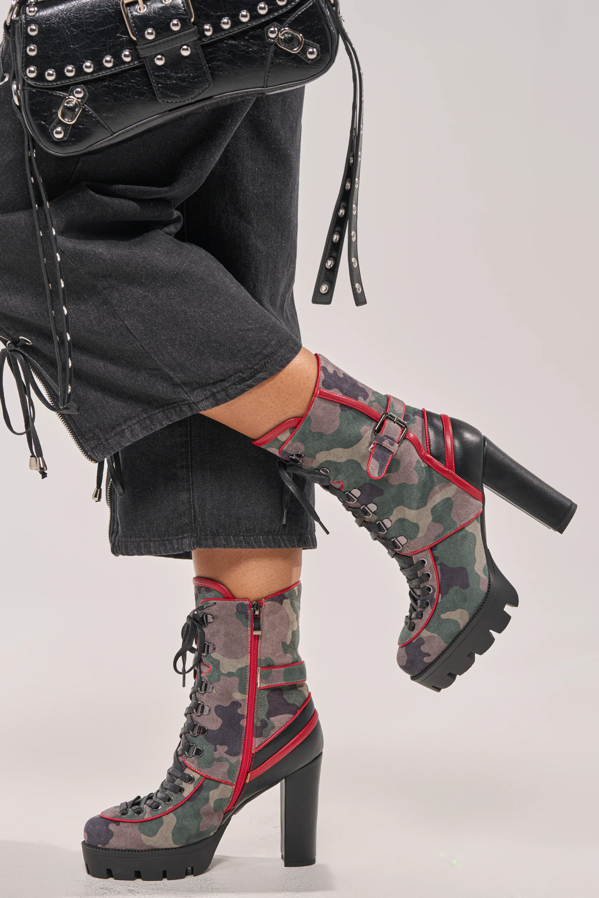 AZALEA WANG BENSON CAMO BLOCK SPORTY BOOTIE - Akira Wear