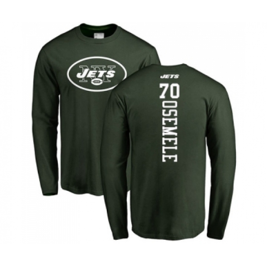 Football New York Jets #70 Kelechi Osemele Green Backer Long Sleeve T-Shirt - Jersey