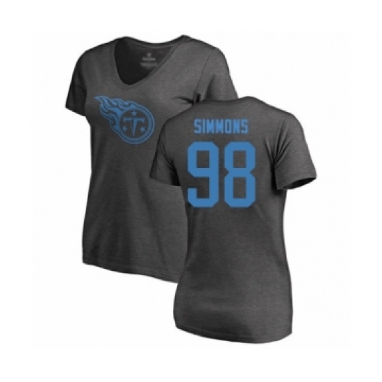 Football Women's Tennessee Titans #98 Jeffery Simmons Ash One Color T-Shirt - Jersey