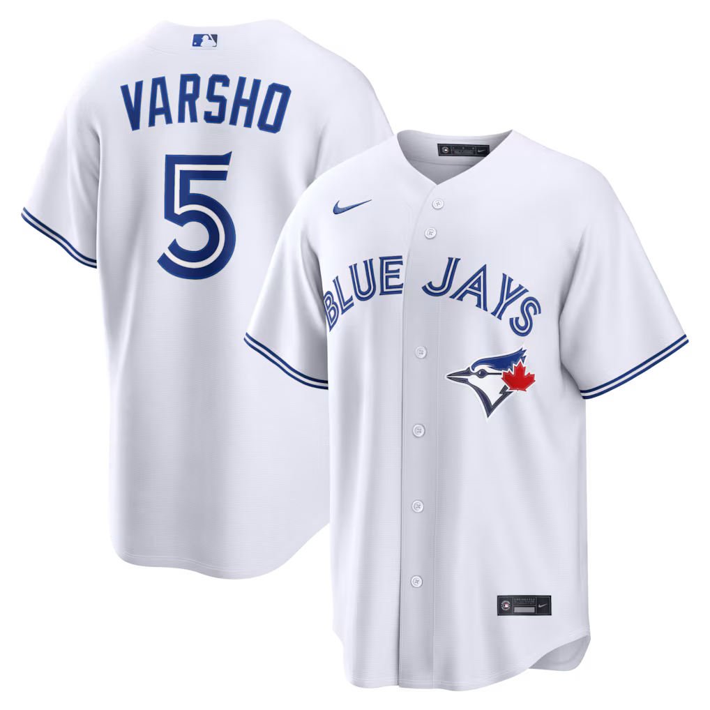 Men's Toronto Blue Jays Daulton Varsho Nike White Home Replica Jersey - Jersey