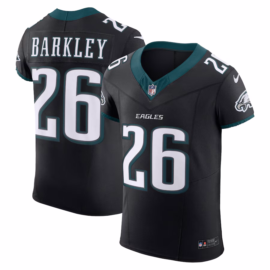 Men's Philadelphia Eagles Saquon Barkley Nike Black Alternate Vapor F.U.S.E. Elite Jersey - Jersey