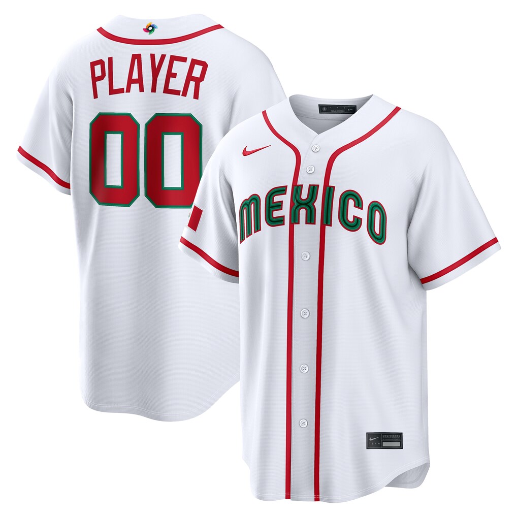 Men's Mexico Baseball Nike White 2026 World Baseball Classic Home Pick-A-Player Jersey - Jersey