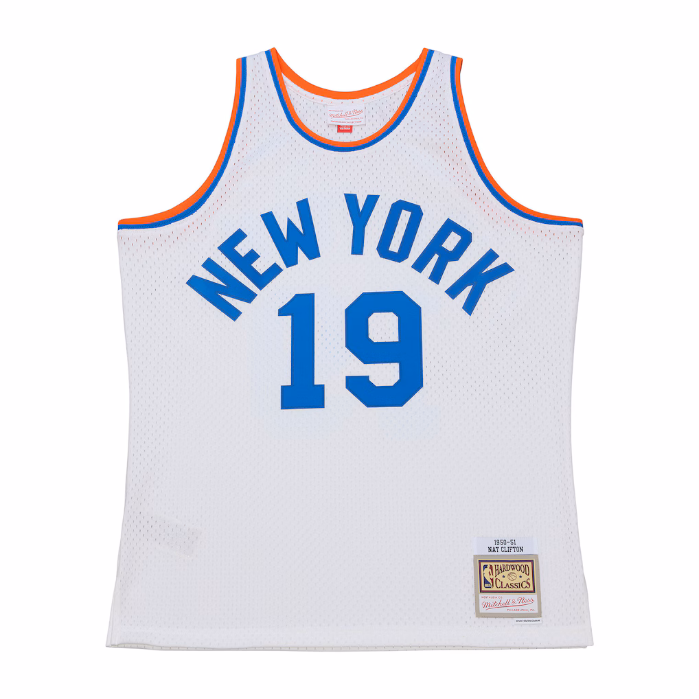 Men's New York Knicks Nathaniel Clifton Mitchell & Ness White 1950-51 Pioneers Swingman Jersey - Jersey