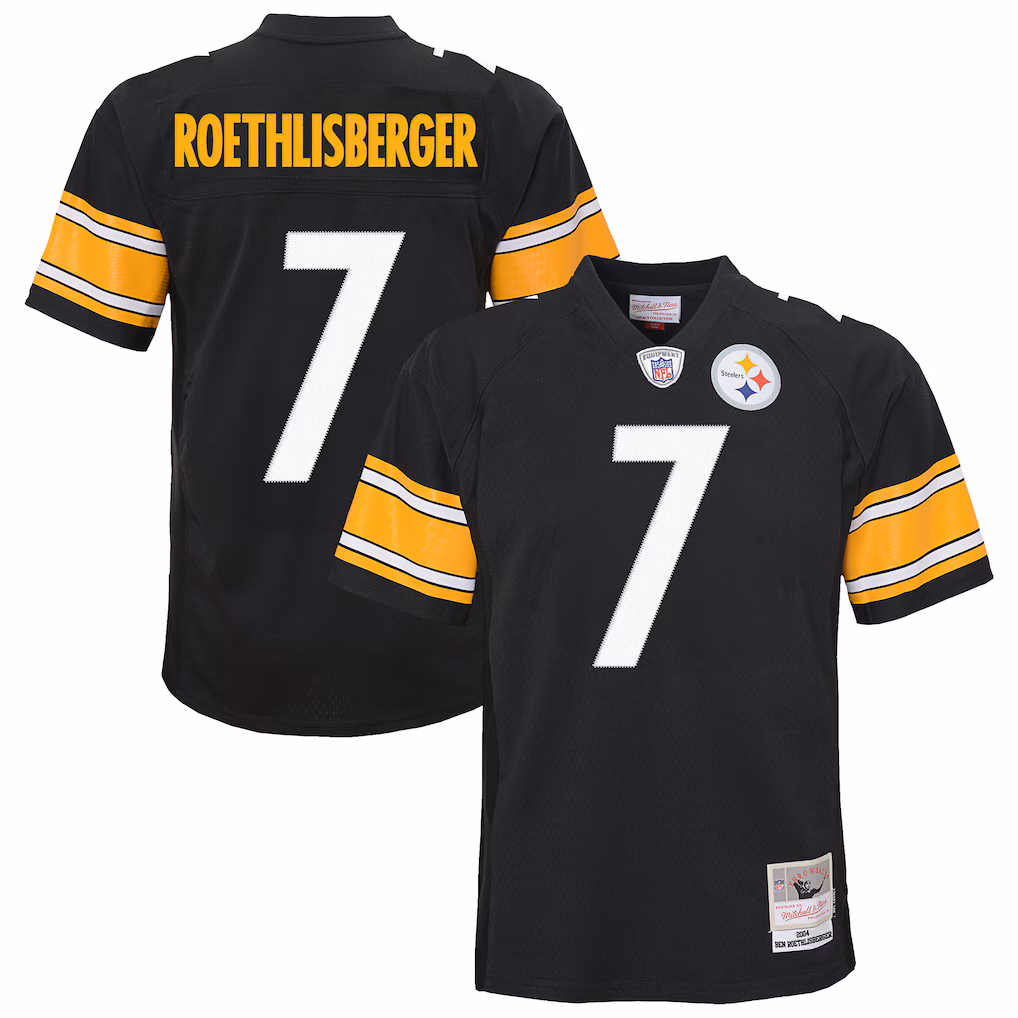 Youth Pittsburgh Steelers Ben Roethlisberger Mitchell & Ness Black 2004 Legacy Replica Jersey - Jersey