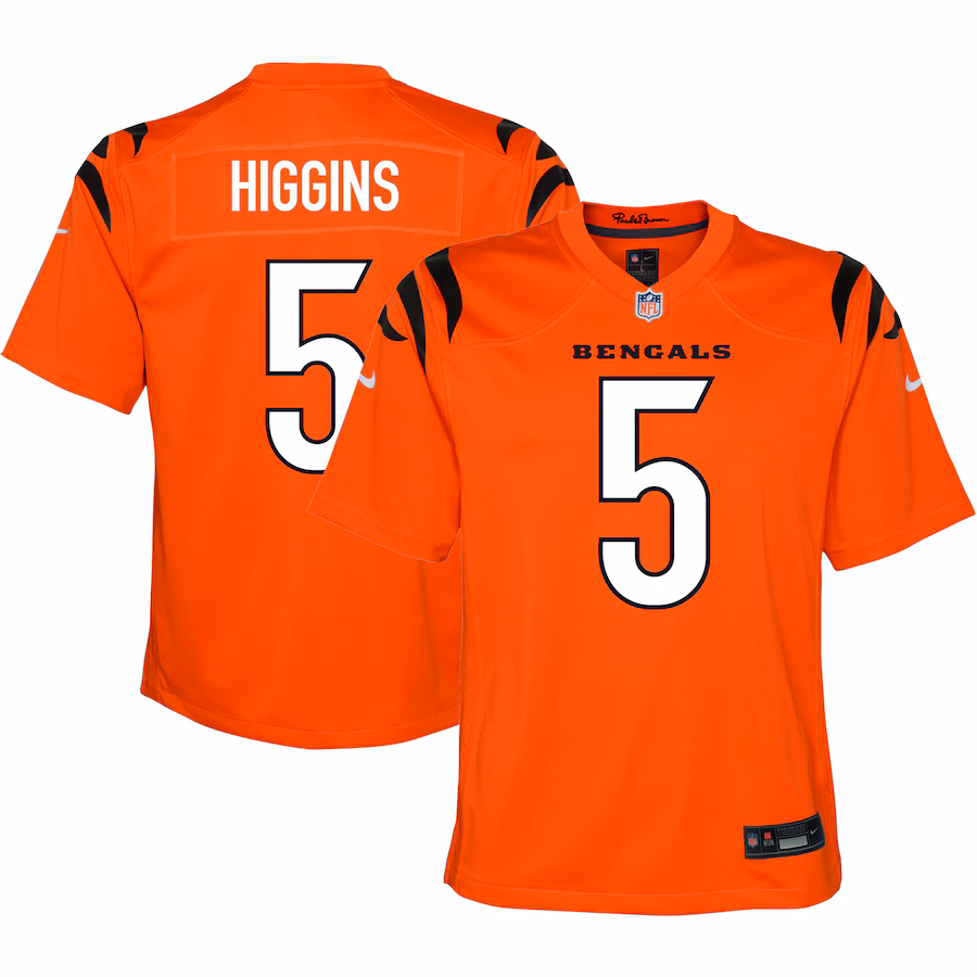 Youth Cincinnati Bengals Tee Higgins Nike Orange Game Jersey - Jersey