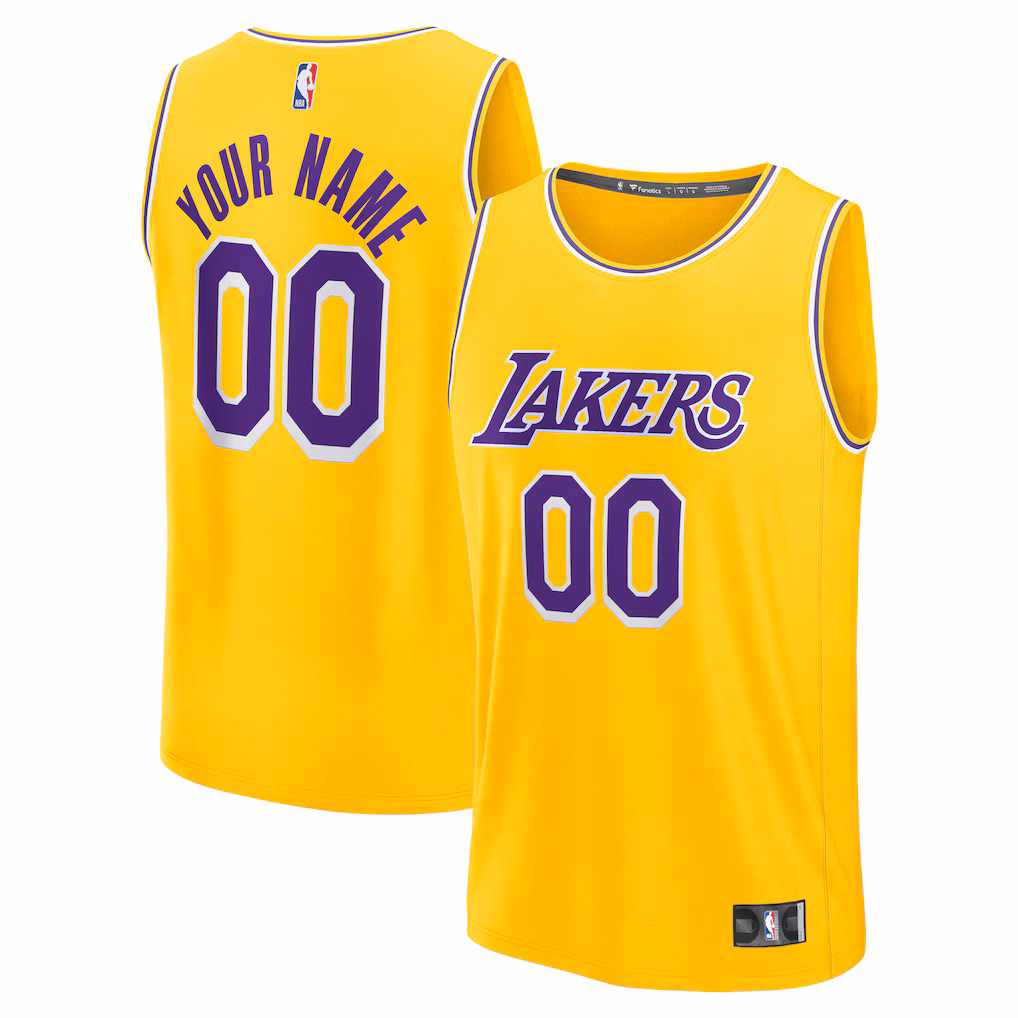 Youth Los Angeles Lakers Fanatics Gold Fast Break Custom Jersey - Icon Edition - Jersey