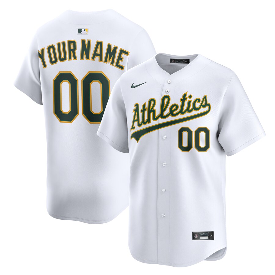Men's Athletics Nike White Home Limited Custom Jersey - Jersey