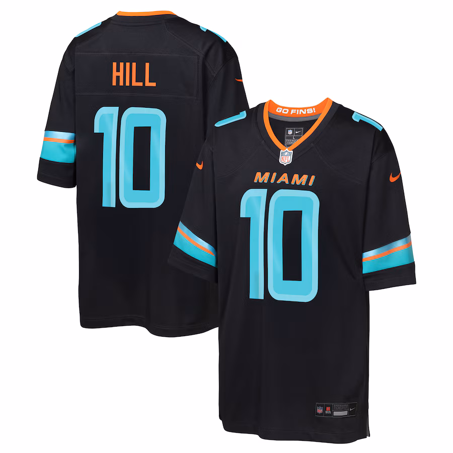 Youth Miami Dolphins Tyreek Hill Nike Pitch Blue 2025 Rivalries Collection Game Jersey - Jersey