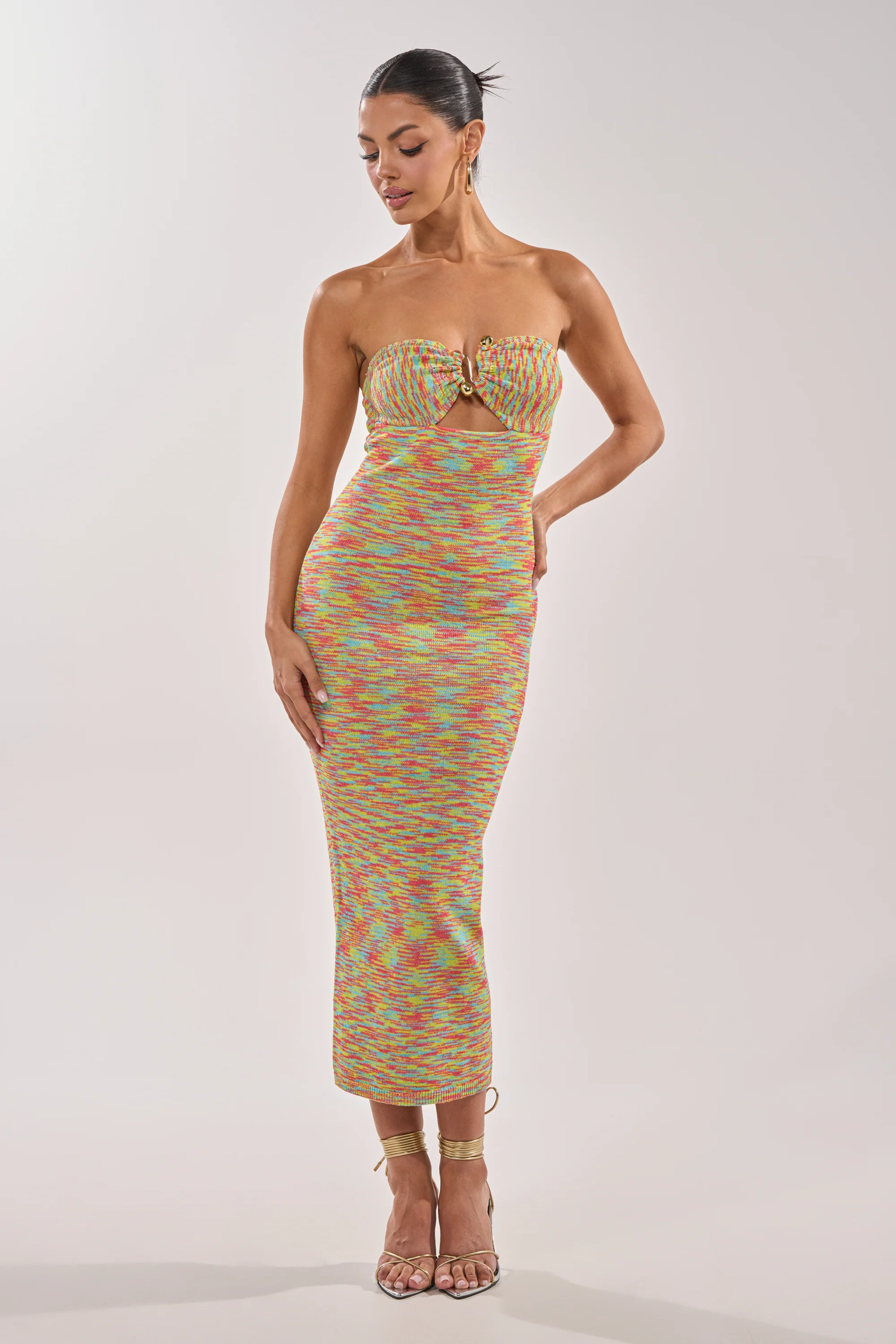 STARRY NIGHT KNIT MIDI DRESS IN MULTI - Akira Wear