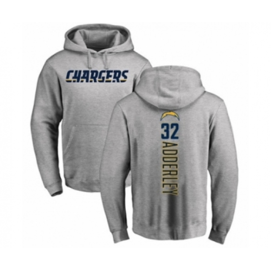 Football Los Angeles Chargers #32 Nasir Adderley Ash Backer Pullover Hoodie - Jersey