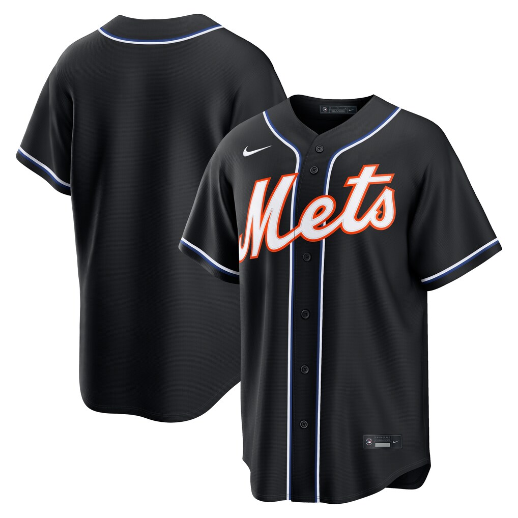 Men's New York Mets  Nike Fashion Replica Black Out Jersey - Jersey