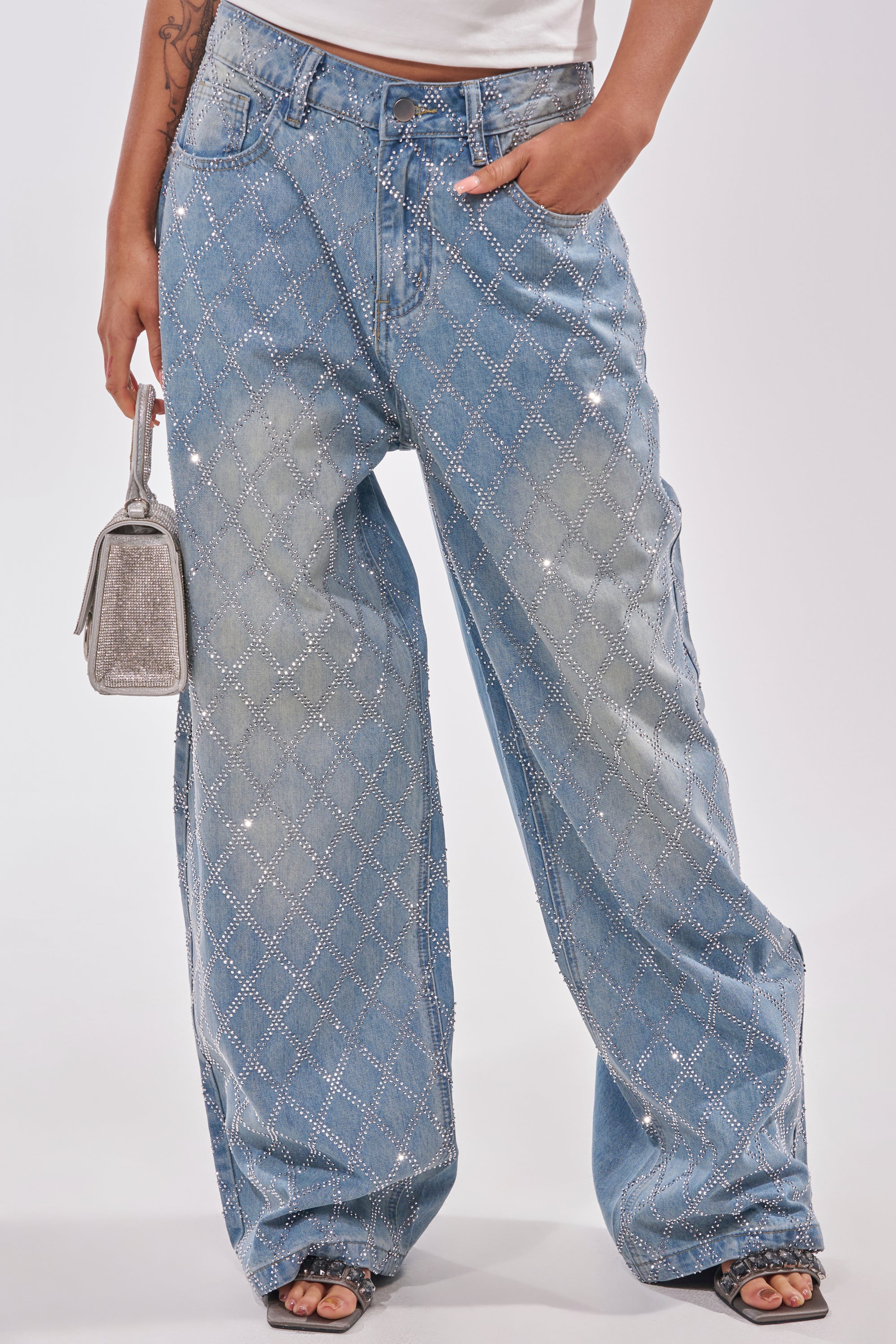 SHINE BRIGHT RHINESTONE DENIM - Akira Wear