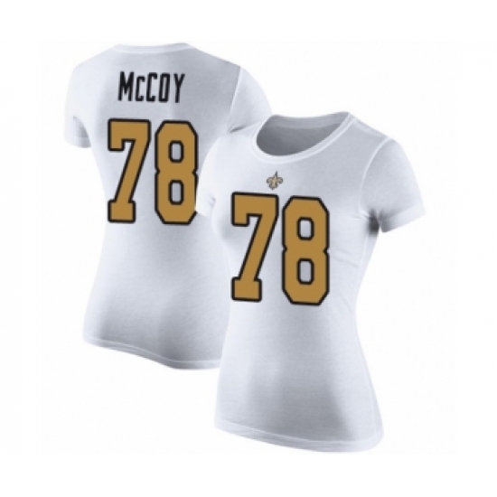Football Women's New Orleans Saints #78 Erik McCoy White Rush Pride Name & Number T-Shirt - Jersey