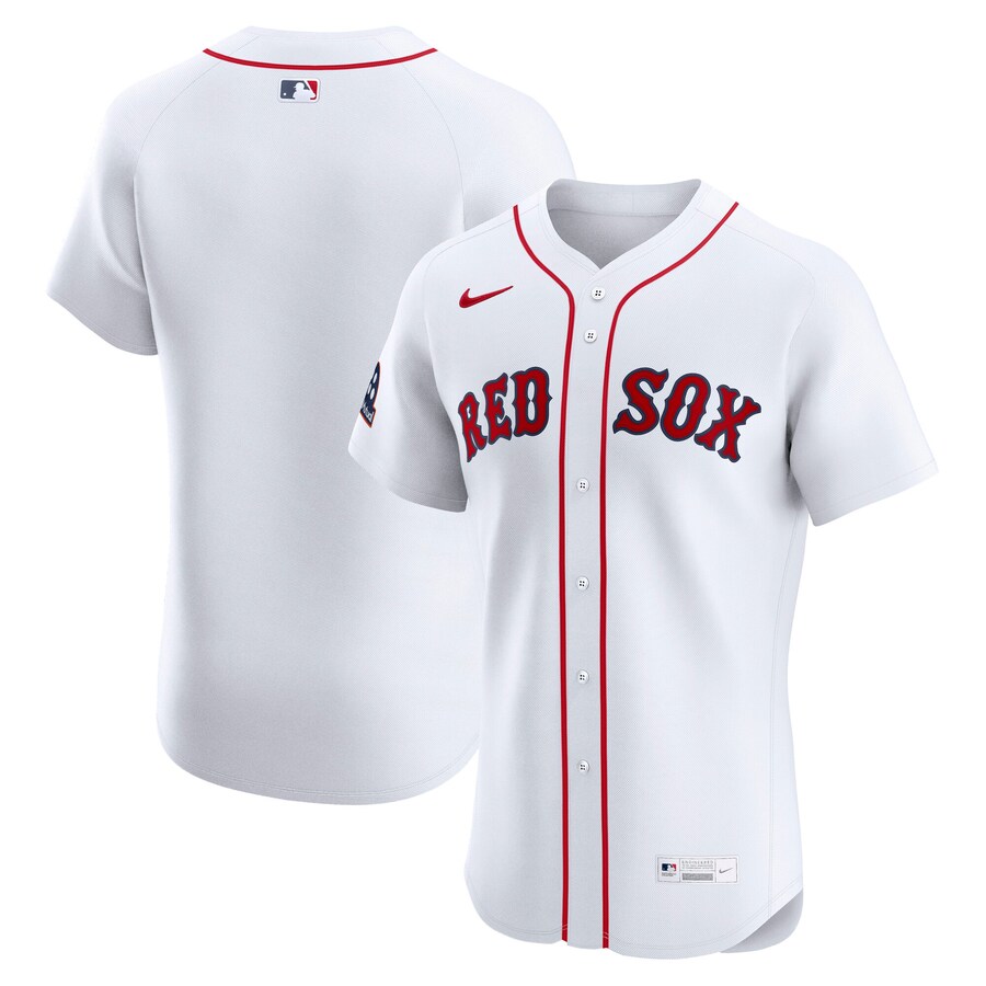 Men's Boston Red Sox Nike White Home Sponsor Patch Elite Jersey - Jersey