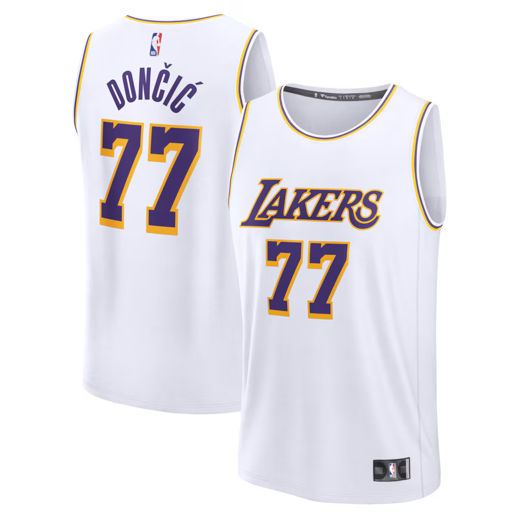 Youth Los Angeles Lakers Luka Dončić Fanatics White Fast Break Replica Jersey - Association Edition - Jersey