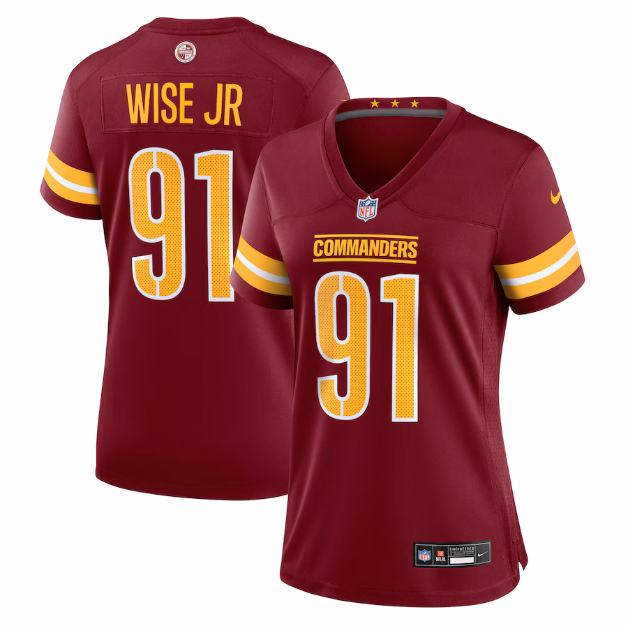 Women's Washington Commanders Deatrich Wise Jr. Nike Burgundy Team Game Jersey - Jersey