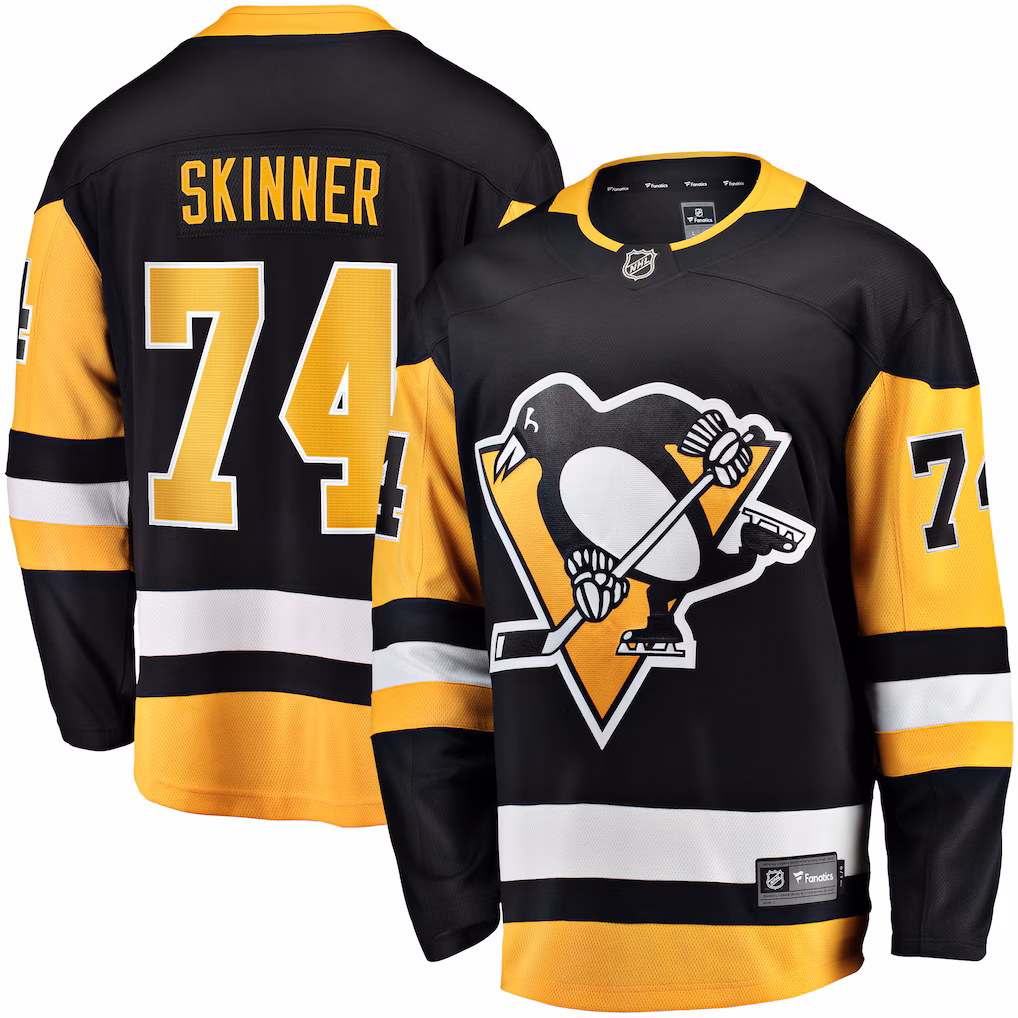 Men's Pittsburgh Penguins Stuart Skinner Fanatics Black Home Breakaway Jersey - Jersey