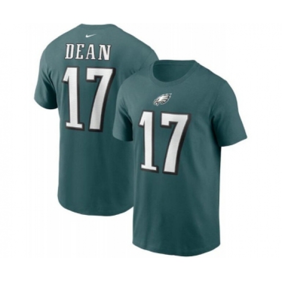 Men's Philadelphia Eagles #17 Nakobe Dean 2022 Green Name & Number T-Shirt - Jersey