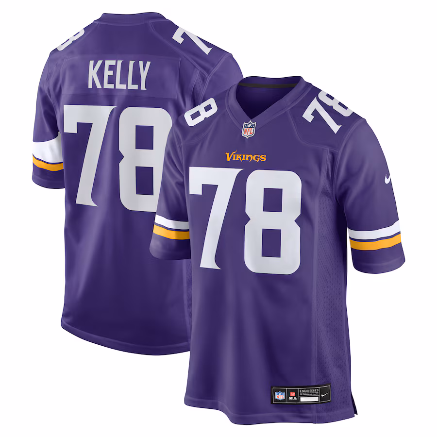 Men's Minnesota Vikings Ryan Kelly Nike Purple Team Game Jersey - Jersey