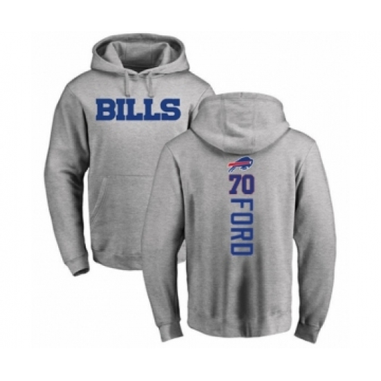 Football Buffalo Bills #70 Cody Ford Ash Backer Pullover Hoodie - Jersey