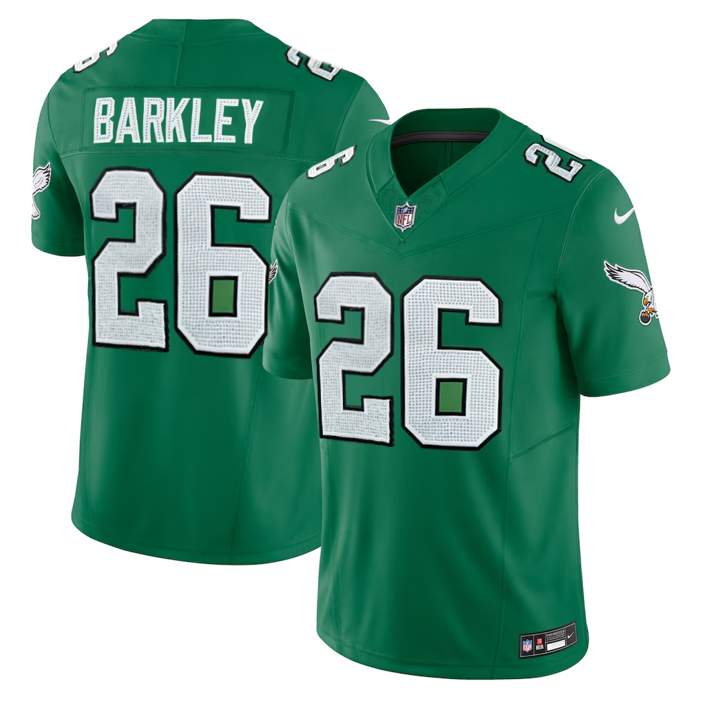 [Diamond-Studded Collector's Edition] aquon Barkley Philadelphia Eagles  Alternate Vapor F.U.S.E. Limited Jersey - Kelly Green - Jersey
