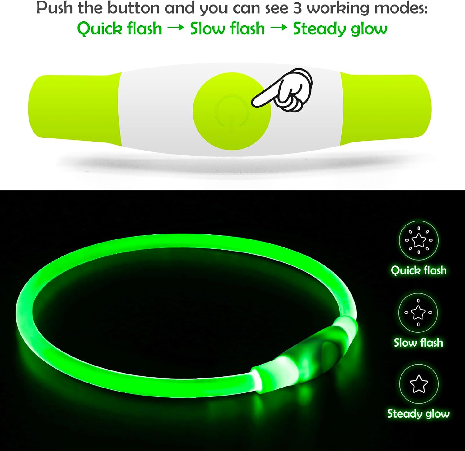 BSEEN USB Rechargeable LED Dog Collar