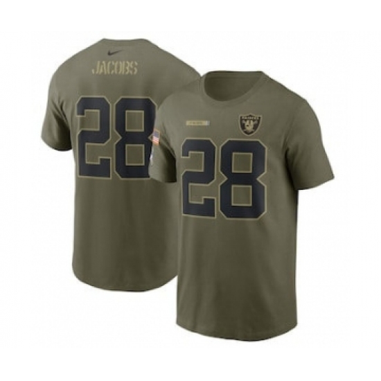 Men's Las Vegas Raiders Josh Jacobs Football Camo 2021 Salute To Service Name & Number T-Shirt - Jersey