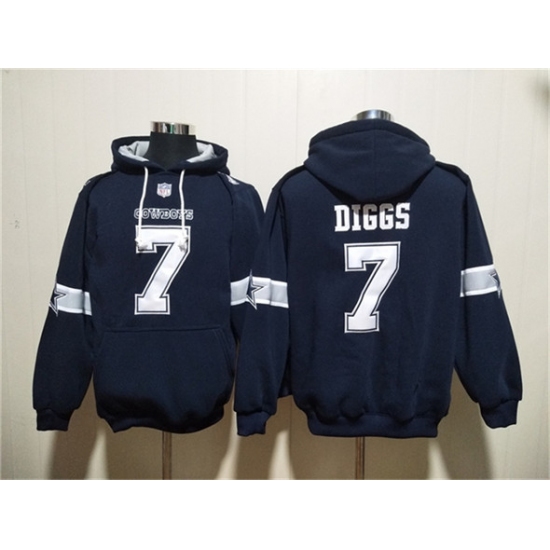Men's Dallas Cowboys #7 Trevon Diggs Navy Ageless Must-Have Lace-Up Pullover Hoodie - Jersey