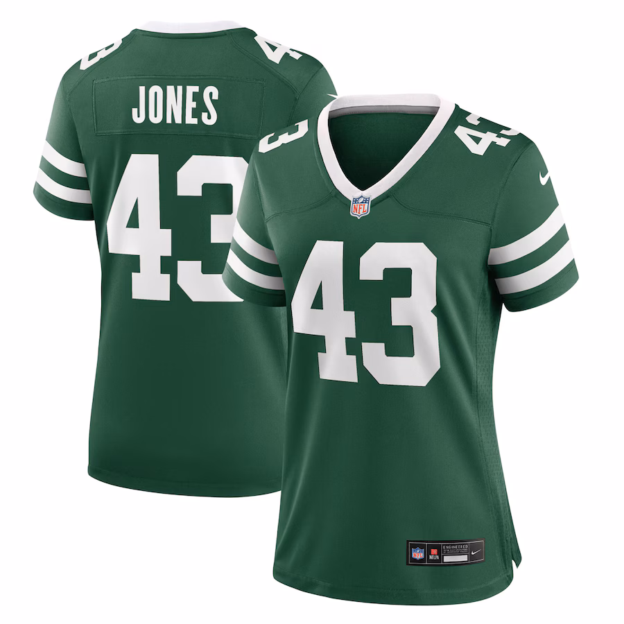 Women's New York Jets Cam Jones Nike Legacy Green Team Game Jersey - Jersey